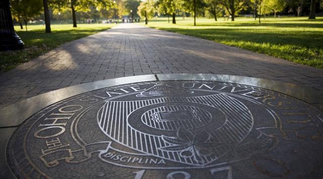 Seal of The Ohio State University on the Oval 