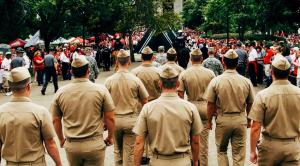 NROTC students in front of Ohio State Stadium